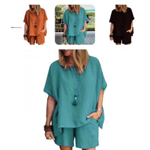 Load image into Gallery viewer, 2pcs/set Comfy Short Sleeve Outfits Loose Fit