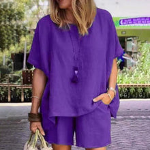 Load image into Gallery viewer, 2pcs/set Comfy Short Sleeve Outfits Loose Fit