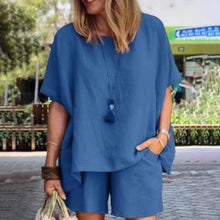 Load image into Gallery viewer, 2pcs/set Comfy Short Sleeve Outfits Loose Fit