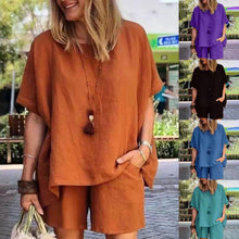Load image into Gallery viewer, 2pcs/set Comfy Short Sleeve Outfits Loose Fit