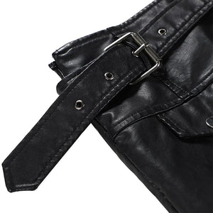 Plus Size 3XL PU Leather A Line Skirt Women Belt Zipper High Waist