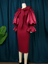 Load image into Gallery viewer, Long Sleeve Bodycon Bow Collar