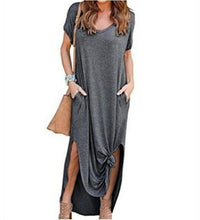 Load image into Gallery viewer, Plus Size 5XL Sexy Women Dress Summer Solid Casual Short Sleeve - Sophornlilly