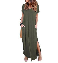 Load image into Gallery viewer, Plus Size 5XL Sexy Women Dress Summer Solid Casual Short Sleeve - Sophornlilly