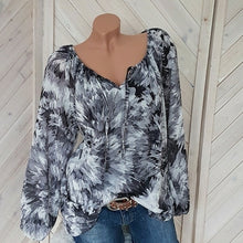 Load image into Gallery viewer, Plus Size 5XL Top Women Blouses Casual Beach Long Sleeve Loose Shirt