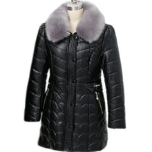 Load image into Gallery viewer, Winter Women Down Cotton Jacket Leather Coat