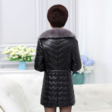 Load image into Gallery viewer, Winter Women Down Cotton Jacket Leather Coat