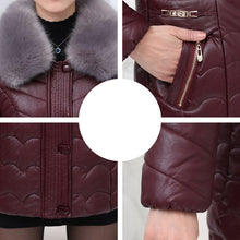 Load image into Gallery viewer, Winter Women Down Cotton Jacket Leather Coat