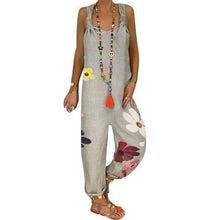 Load image into Gallery viewer, Sleeveless Bib Overall Backless Floral