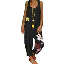 Load image into Gallery viewer, Sleeveless Bib Overall Backless Floral
