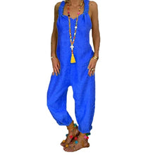 Load image into Gallery viewer, Sleeveless Bib Overall Backless Floral