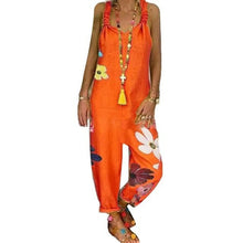 Load image into Gallery viewer, Sleeveless Bib Overall Backless Floral