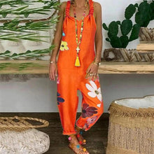 Load image into Gallery viewer, Sleeveless Bib Overall Backless Floral
