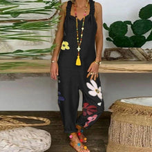 Load image into Gallery viewer, Sleeveless Bib Overall Backless Floral