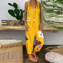 Load image into Gallery viewer, Sleeveless Bib Overall Backless Floral