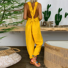 Load image into Gallery viewer, Sleeveless Bib Overall Backless Floral
