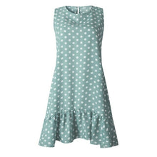 Load image into Gallery viewer, Women Clothing Summer Blue Retro Polka Dot