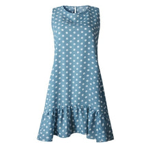 Load image into Gallery viewer, Women Clothing Summer Blue Retro Polka Dot