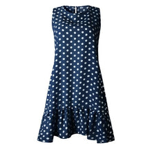 Load image into Gallery viewer, Women Clothing Summer Blue Retro Polka Dot