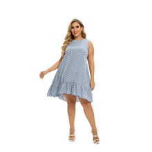 Load image into Gallery viewer, Women Clothing Summer Blue Retro Polka Dot