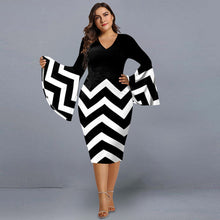 Load image into Gallery viewer, Elegant Geometric Print Evening Party Dress