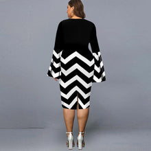 Load image into Gallery viewer, Elegant Geometric Print Evening Party Dress