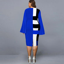 Load image into Gallery viewer, Elegant Geometric Print Evening Party Dress