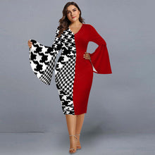 Load image into Gallery viewer, Elegant Geometric Print Evening Party Dress
