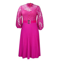 Load image into Gallery viewer, Elegant Lace Cutout Midi Dress Waistband