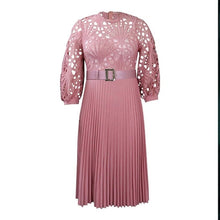 Load image into Gallery viewer, Elegant Lace Cutout Midi Dress Waistband