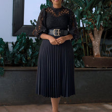 Load image into Gallery viewer, Elegant Lace Cutout Midi Dress Waistband