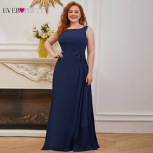 Load image into Gallery viewer, Plus Size Evening Dress Navy Blue Ever Pretty Elegant A Line O Neck