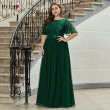 Load image into Gallery viewer, Plus Size Evening Dresses Long Ever Pretty Elegant A Line O Neck
