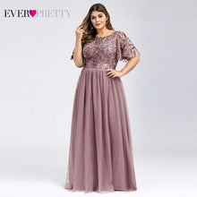 Load image into Gallery viewer, Plus Size Evening Dresses Long Ever Pretty Elegant A Line O Neck