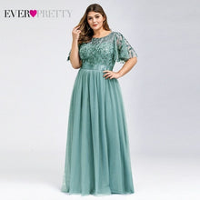Load image into Gallery viewer, Plus Size Evening Dresses Long Ever Pretty Elegant A Line O Neck