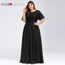 Load image into Gallery viewer, Plus Size Evening Dresses Long Ever Pretty Elegant A Line O Neck