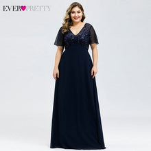 Load image into Gallery viewer, Plus Size Evening Dresses Long Ever Pretty Elegant A Line O Neck