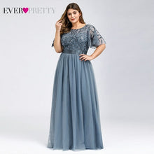 Load image into Gallery viewer, Plus Size Evening Dresses Long Ever Pretty Elegant A Line O Neck