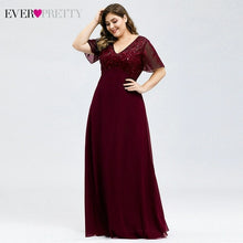 Load image into Gallery viewer, Plus Size Evening Dresses Long Ever Pretty Elegant A Line O Neck
