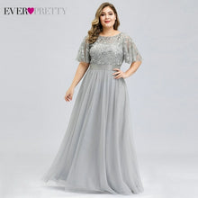Load image into Gallery viewer, Plus Size Evening Dresses Long Ever Pretty Elegant A Line O Neck