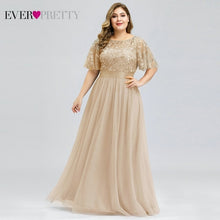 Load image into Gallery viewer, Plus Size Evening Dresses Long Ever Pretty Elegant A Line O Neck