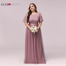 Load image into Gallery viewer, Plus Size Evening Dresses Long Ever Pretty Elegant A Line O Neck