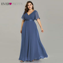 Load image into Gallery viewer, Plus Size Evening Dresses Long Ever Pretty Elegant A Line V Neck