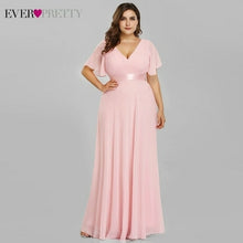 Load image into Gallery viewer, Plus Size Evening Dresses Long Ever Pretty Elegant A Line V Neck