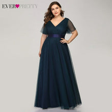 Load image into Gallery viewer, Plus Size Evening Dresses Long Ever Pretty Elegant A Line V Neck