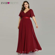Load image into Gallery viewer, Plus Size Evening Dresses Long Ever Pretty Elegant A Line V Neck