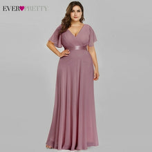 Load image into Gallery viewer, Plus Size Evening Dresses Long Ever Pretty Elegant A Line V Neck