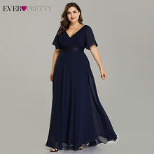 Load image into Gallery viewer, Plus Size Evening Dresses Long Ever Pretty Elegant A Line V Neck