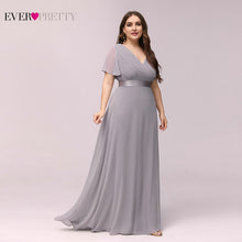 Load image into Gallery viewer, Plus Size Evening Dresses Long Ever Pretty Elegant A Line V Neck