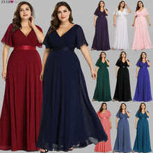 Load image into Gallery viewer, Plus Size Evening Dresses Long Ever Pretty Elegant A Line V Neck